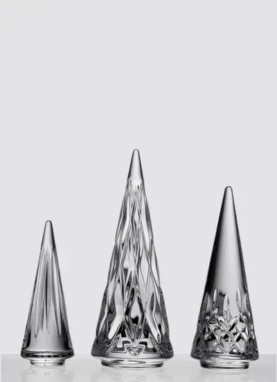 Waterford Crystal Set Of Three Standing Christmas Trees Home Decor Festive